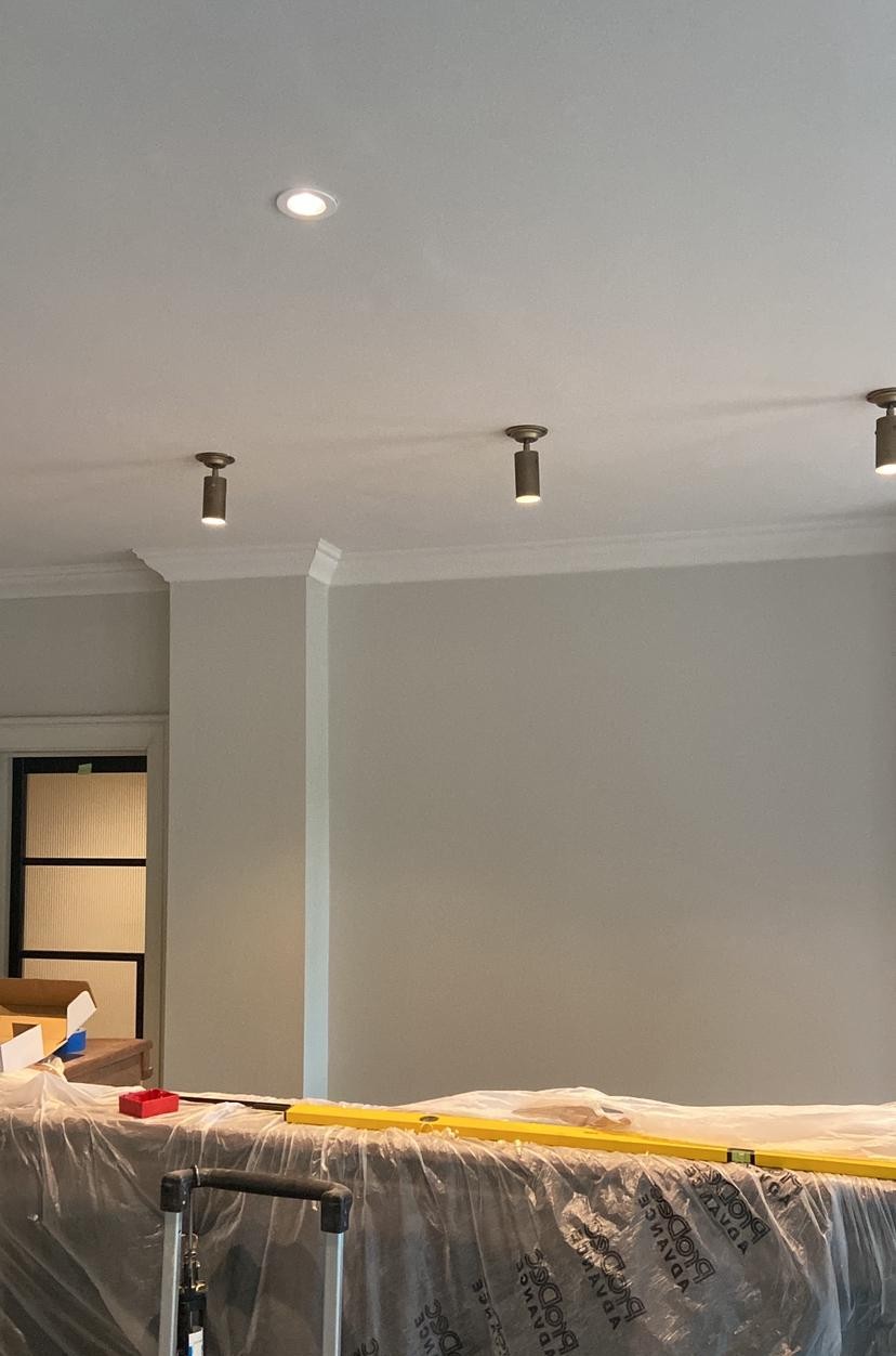 Hotel room decorated with floors protected